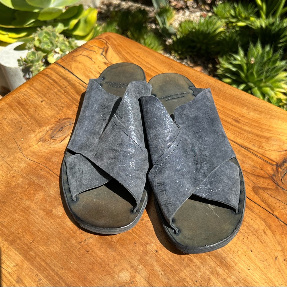 Officine Official Italian Leather Criss Cross Slide Sandals 37 - Picture 3 of 11